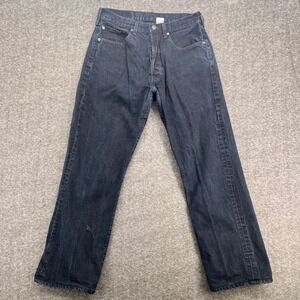 Levis 501 Original Fit Jeans Womens Dark Wash Black Straight Leg Button Fly